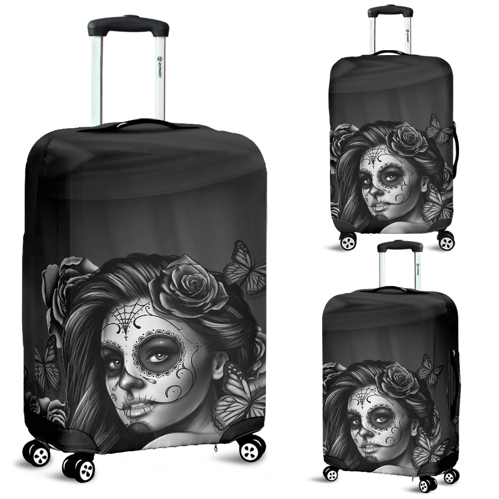 Calavera Black and White Luggage Covers