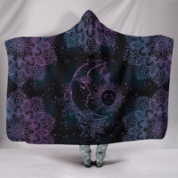 Load image into Gallery viewer, Purple Sun And Moon Hooded Blanket - $79.99 - 89.99
