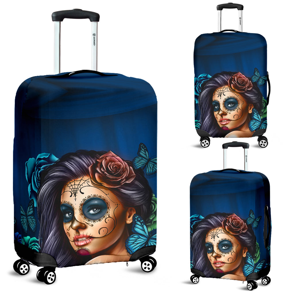 Calavera Turquoise Luggage Cover