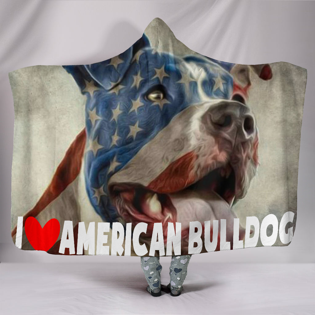 American Bulldog Hooded Blanket - $79.99 - 89.99