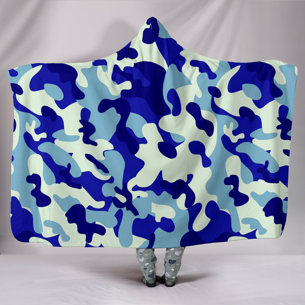 Camouflage Blue Hooded Blanket - $79.99 - 89.99