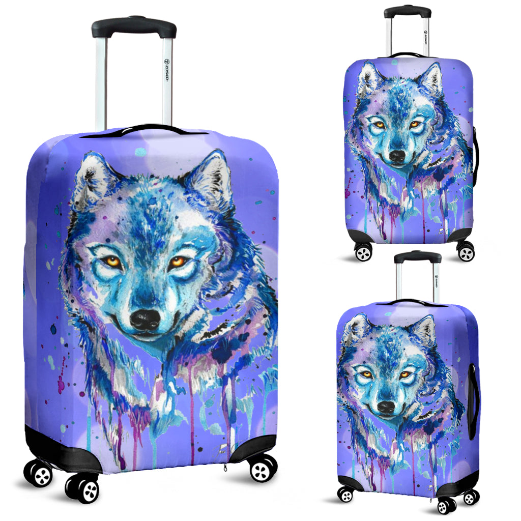 Watercolor Wolf Luggage Cover