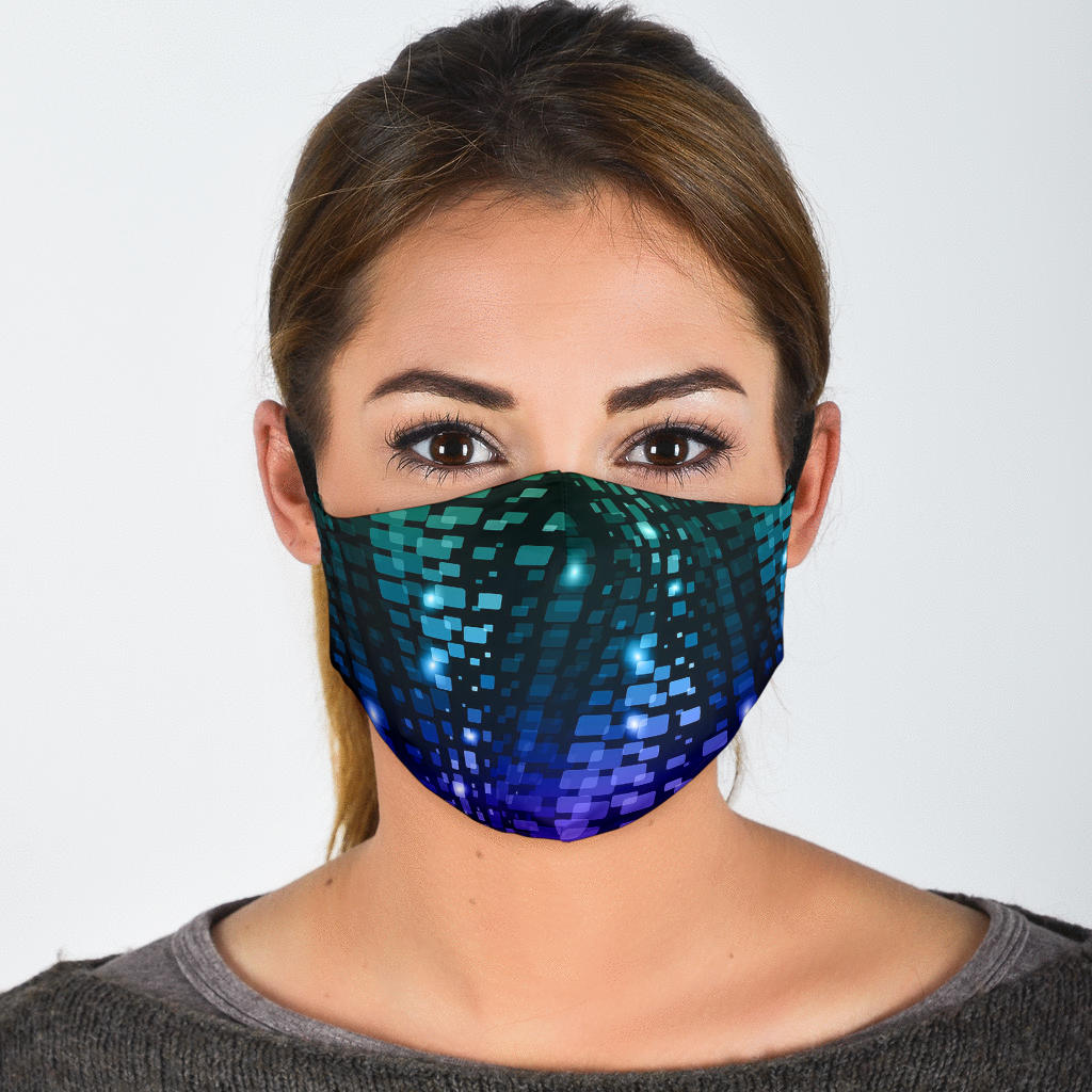 Blue Wave Disco Face Mask