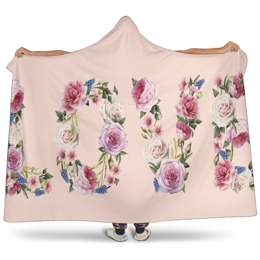 Pink Floral Love Hooded Blankets - $79.99 - 89.99