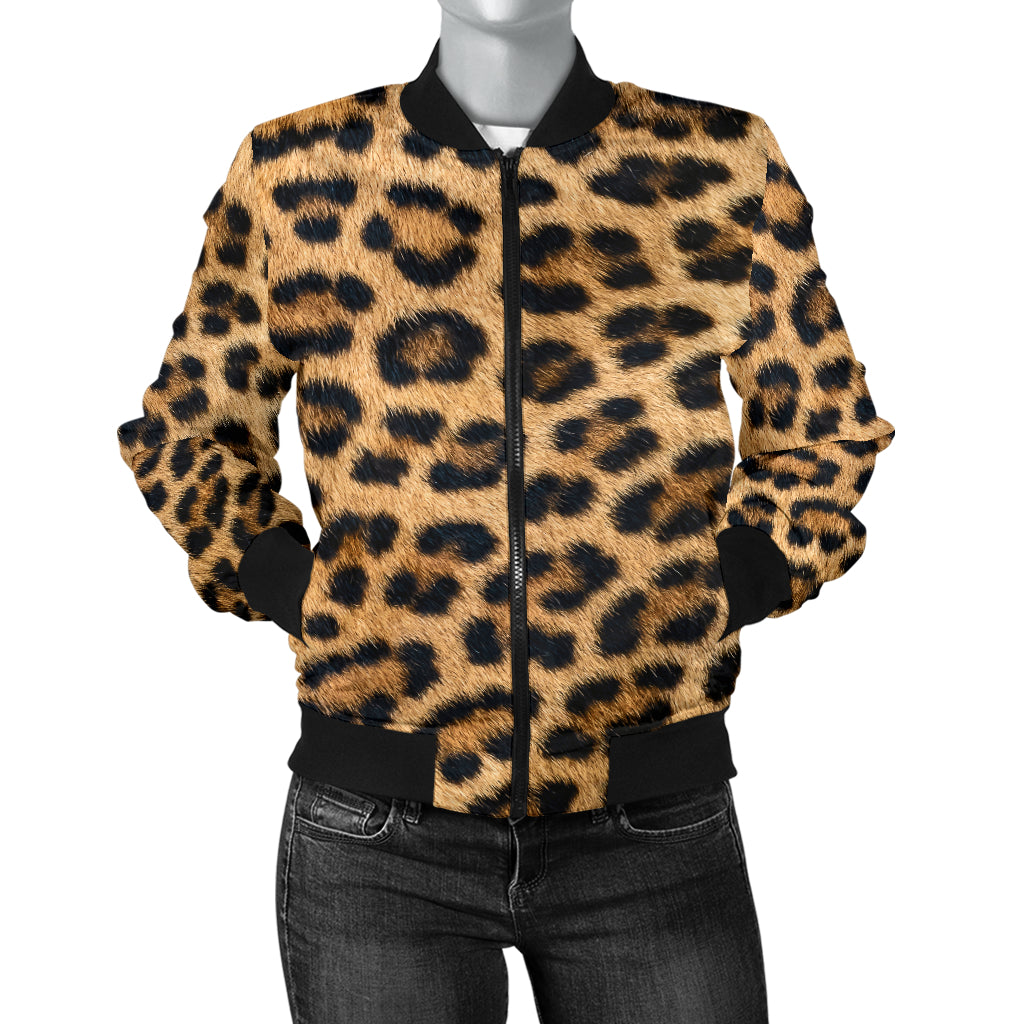 Women's Leopard Bomber Jacket