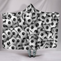 Load image into Gallery viewer, Soccer Balls Hooded Blanket - $79.99 - 89.99
