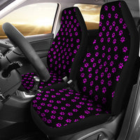 Load image into Gallery viewer, Bright Purple Paw Prints Seat Cover (Set of 2)
