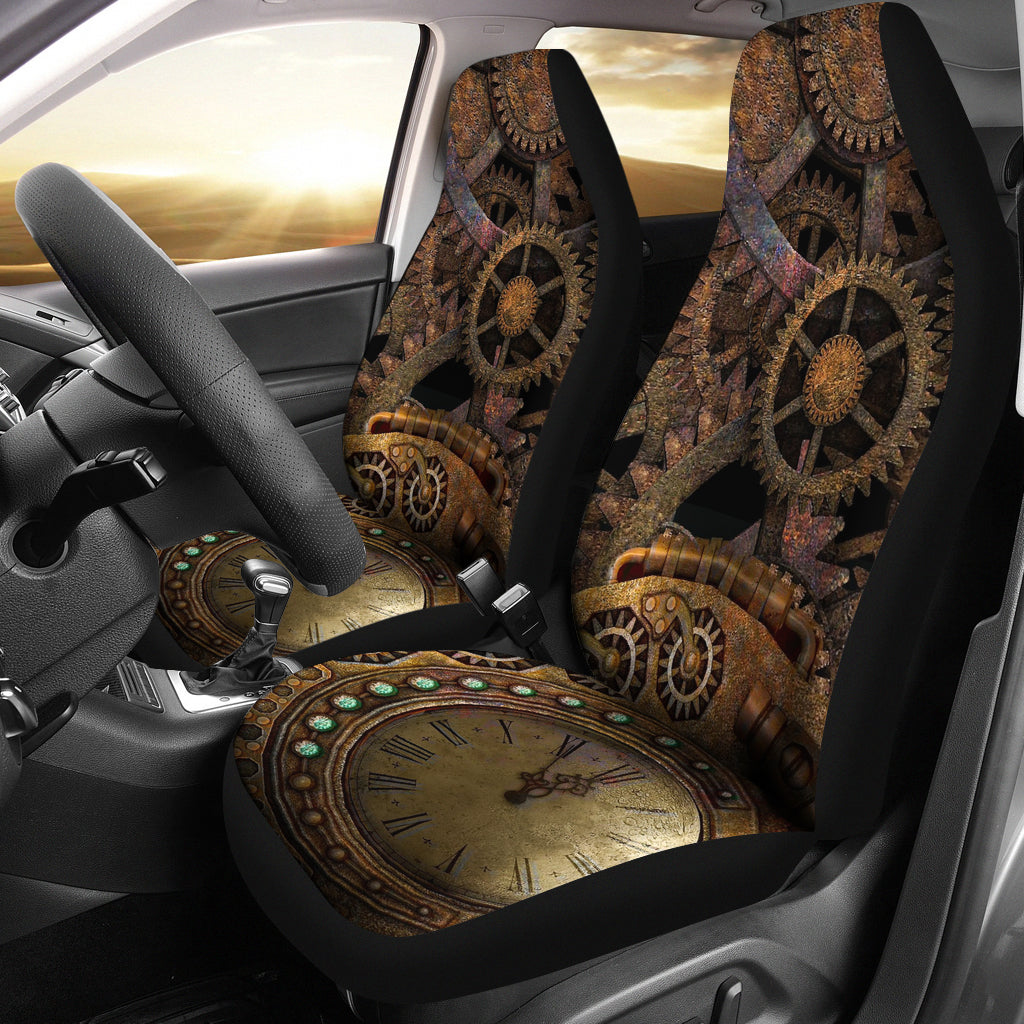 Steampunk Clock Car Seat Covers (Set of 2)