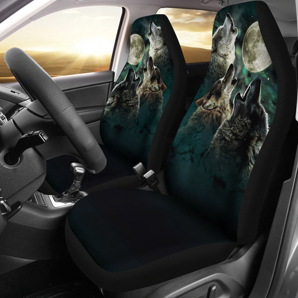 Wolves Howling Car Seat Covers (Set of 2)