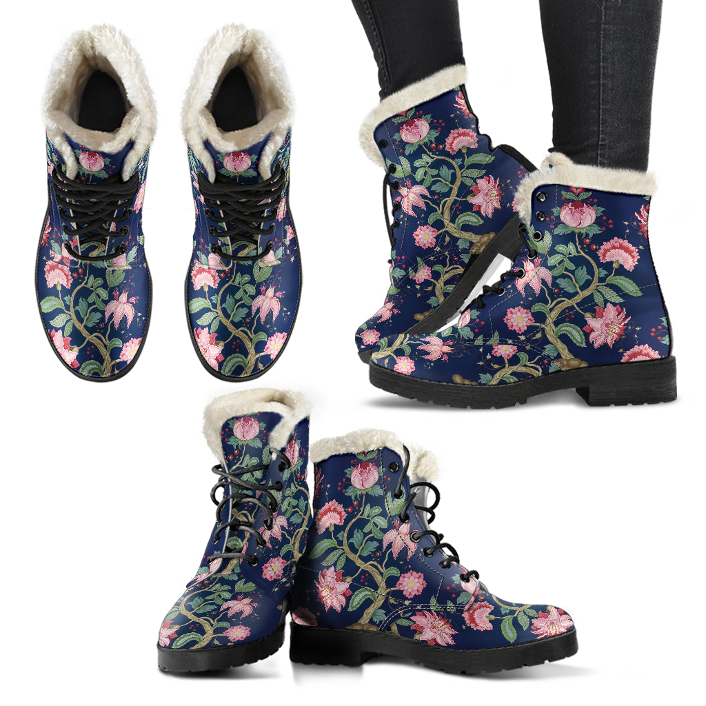 Tree Of Life Faux Fur Eco-Friendly Leather Boots