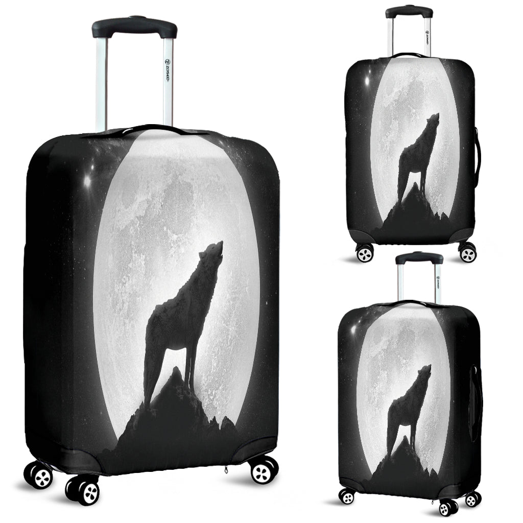 Wolf Howling At The Moon Luggage Cover