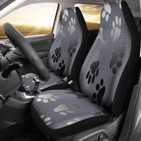 Load image into Gallery viewer, Bones And Paw Prints Silver Car Seat Covers (Set of 2)
