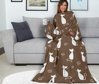 Load image into Gallery viewer, Cat Adult Sleeve Blanket - Dark Brown
