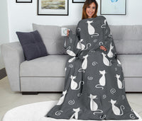 Load image into Gallery viewer, Cat Adult Sleeve Blanket - Grey
