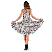 Load image into Gallery viewer, Light Blue Lotus Midi Dress
