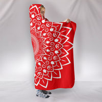 Load image into Gallery viewer, Red Mandala Hooded Blanket - $79.99 - 89.99
