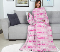 Load image into Gallery viewer, Woof Bark Adult Sleeve Blanket
