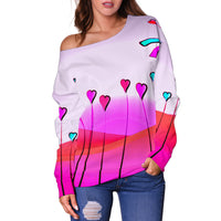 Load image into Gallery viewer, Women&#39;s Hearts Off Shoulder Sweater

