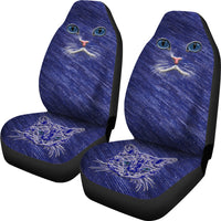 Load image into Gallery viewer, Blue Cat Eyes Car Seat Covers (Set of 2)
