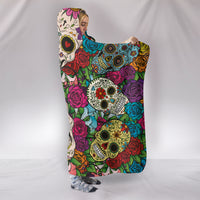 Load image into Gallery viewer, Sugar Skull Hooded Blanket - $79.99 - 89.99
