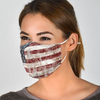 Load image into Gallery viewer, American Flag Face Mask With White Straps

