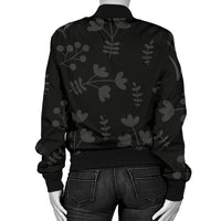 Load image into Gallery viewer, Women&#39;s Charcoal Floral Bomber Jacket
