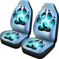 Load image into Gallery viewer, Wolf Inside Paw Print Car Seat Covers (Set of 2)

