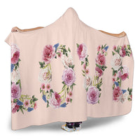 Load image into Gallery viewer, Pink Floral Love Hooded Blankets - $79.99 - 89.99
