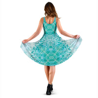 Load image into Gallery viewer, Turquoise Mandala Midi Dress
