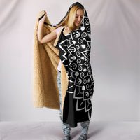 Load image into Gallery viewer, Black Mandala Hooded Blanket - $79.99 - 89.99
