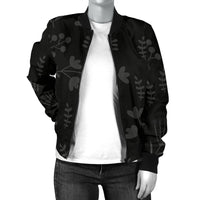 Load image into Gallery viewer, Women&#39;s Charcoal Floral Bomber Jacket

