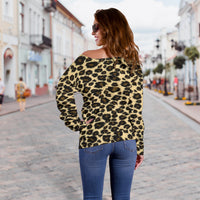 Load image into Gallery viewer, Women&#39;s Leopard Print Off Shoulder Sweater
