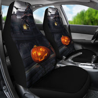 Load image into Gallery viewer, Spooky Halloween House Car Seat Covers
