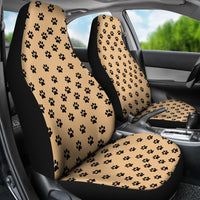Load image into Gallery viewer, Paw Prints Tan Car Seat Covers (Set of 2)
