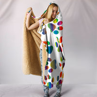 Load image into Gallery viewer, Colorful Paw Prints Hooded Blanket - $79.99 - 89.99
