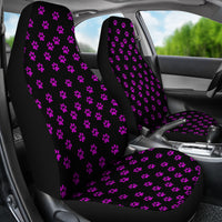 Load image into Gallery viewer, Bright Purple Paw Prints Seat Cover (Set of 2)
