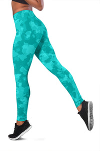 Load image into Gallery viewer, Turquoise Camo Women&#39;s Leggings
