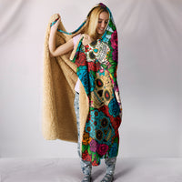 Load image into Gallery viewer, Sugar Skull Hooded Blanket - $79.99 - 89.99
