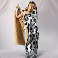 Load image into Gallery viewer, Soccer Balls Hooded Blanket - $79.99 - 89.99
