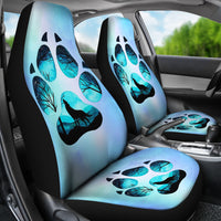 Load image into Gallery viewer, Wolf Inside Paw Print Car Seat Covers (Set of 2)
