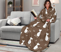 Load image into Gallery viewer, Cat Adult Sleeve Blanket - Dark Brown
