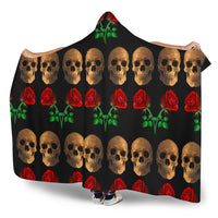 Load image into Gallery viewer, Roses and Skulls Hooded Blanket - $79.99 - 89.99

