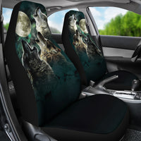 Load image into Gallery viewer, Wolves Howling Car Seat Covers (Set of 2)
