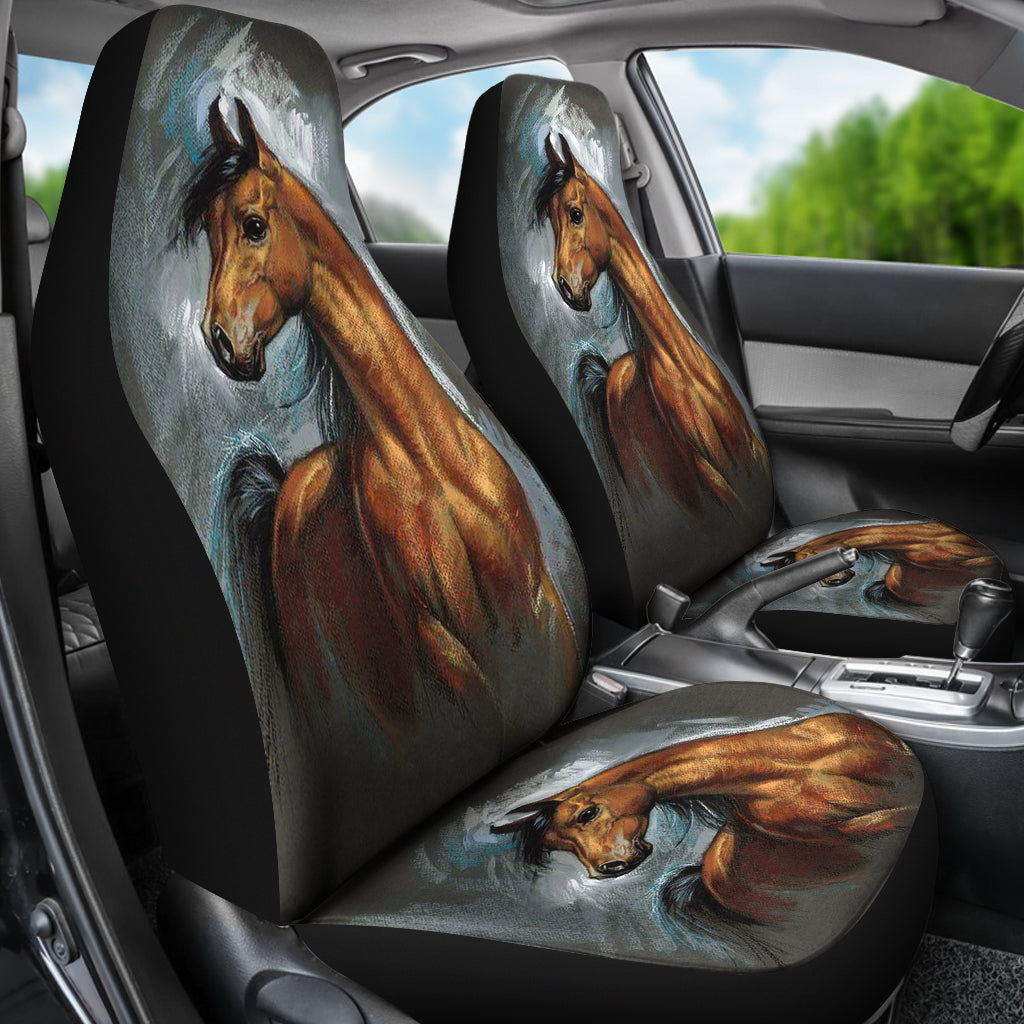 Brown Horse Car Seat Covers (Set of 2)