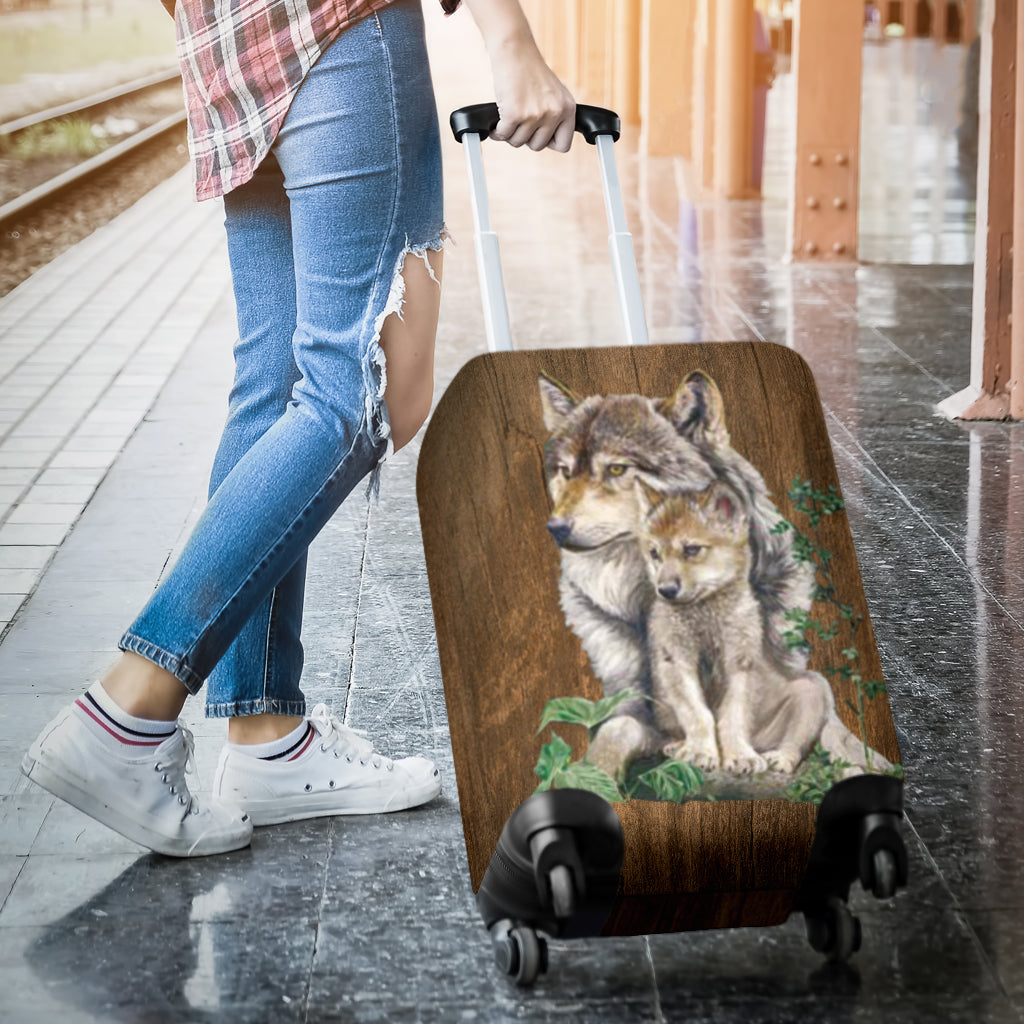 Wolf Mother And Cub Luggage Cover