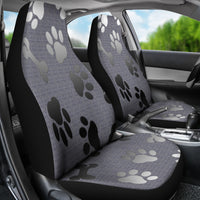 Load image into Gallery viewer, Bones And Paw Prints Silver Car Seat Covers (Set of 2)
