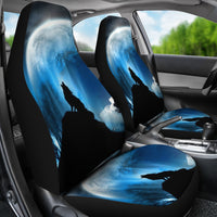 Load image into Gallery viewer, Wolf Howling On A Hill Car Seat Covers (Set of 2)
