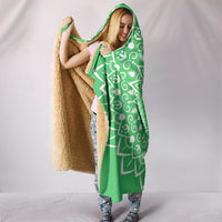 Load image into Gallery viewer, Green Mandala Hooded Blanket - $79.99 - 89.99
