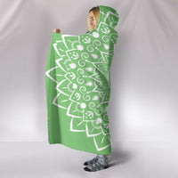 Load image into Gallery viewer, Green Mandala Hooded Blanket - $79.99 - 89.99
