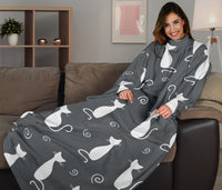 Load image into Gallery viewer, Cat Adult Sleeve Blanket - Grey
